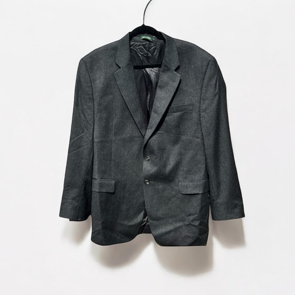 🌻Ralph Lauren Gray Wool & Cashmere 2-Button Sports Coat Blazer Jacket Size 46R - Picture 1 of 9